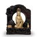 CARVED SOAPSTONE FIGURE OF GUANYIN WITH HARDWOOD BASE