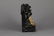 CARVED SOAPSTONE FIGURE OF GUANYIN WITH HARDWOOD BASE - 5
