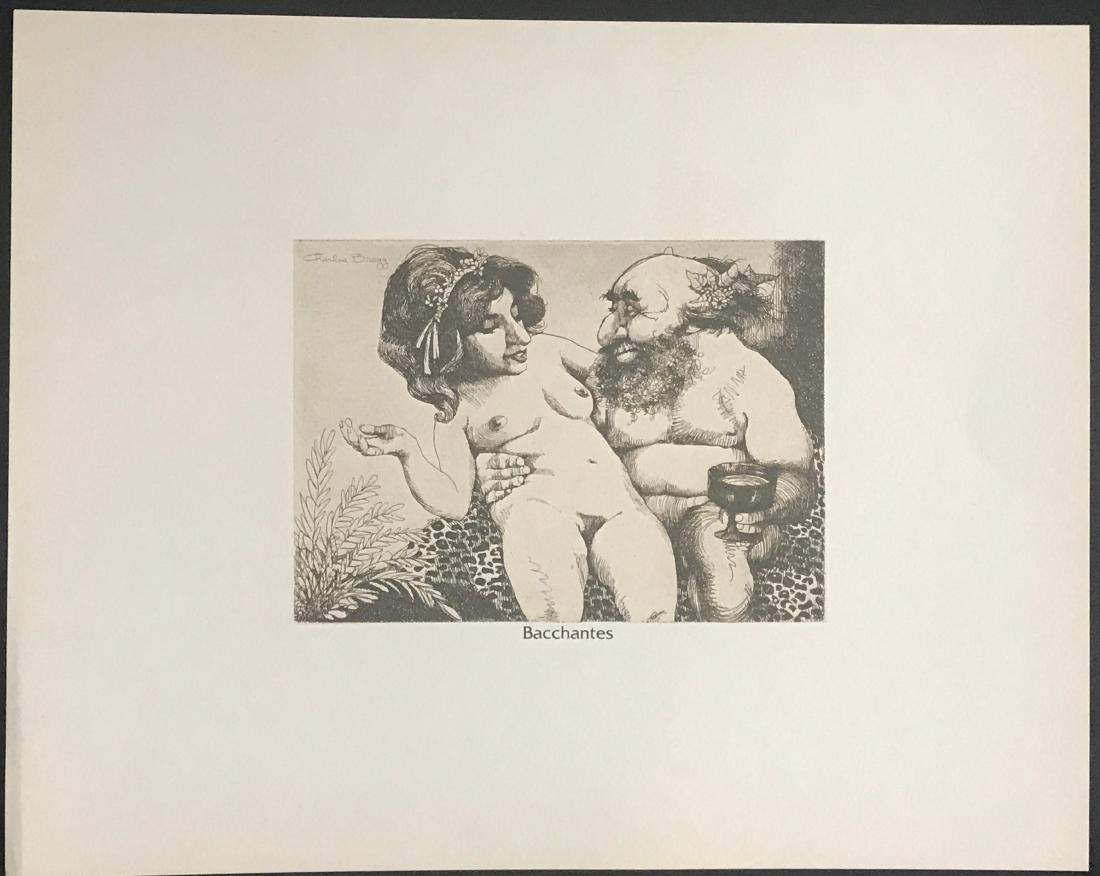 Charles Bragg: Bacchantes lithograph 11.5X14.5