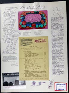 Antoni Miralda Lithograph with Collage: "Ensalada Rusa" - Antoni Miralda - Hand Signed & Numbered Lithograph with Collage