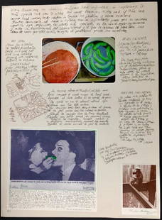 Antoni Miralda Lithograph with Collage: "Love from Manhattan" - Antoni Miralda - Hand Signed & Numbered Lithograph with Collage