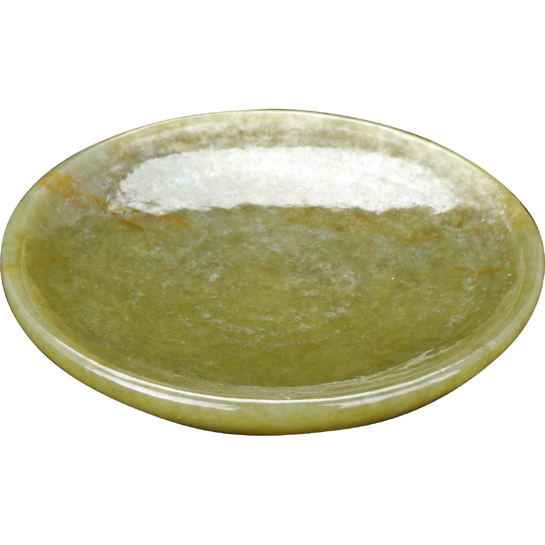 Chinese circular olive green jade snuff dish (1 of 3)