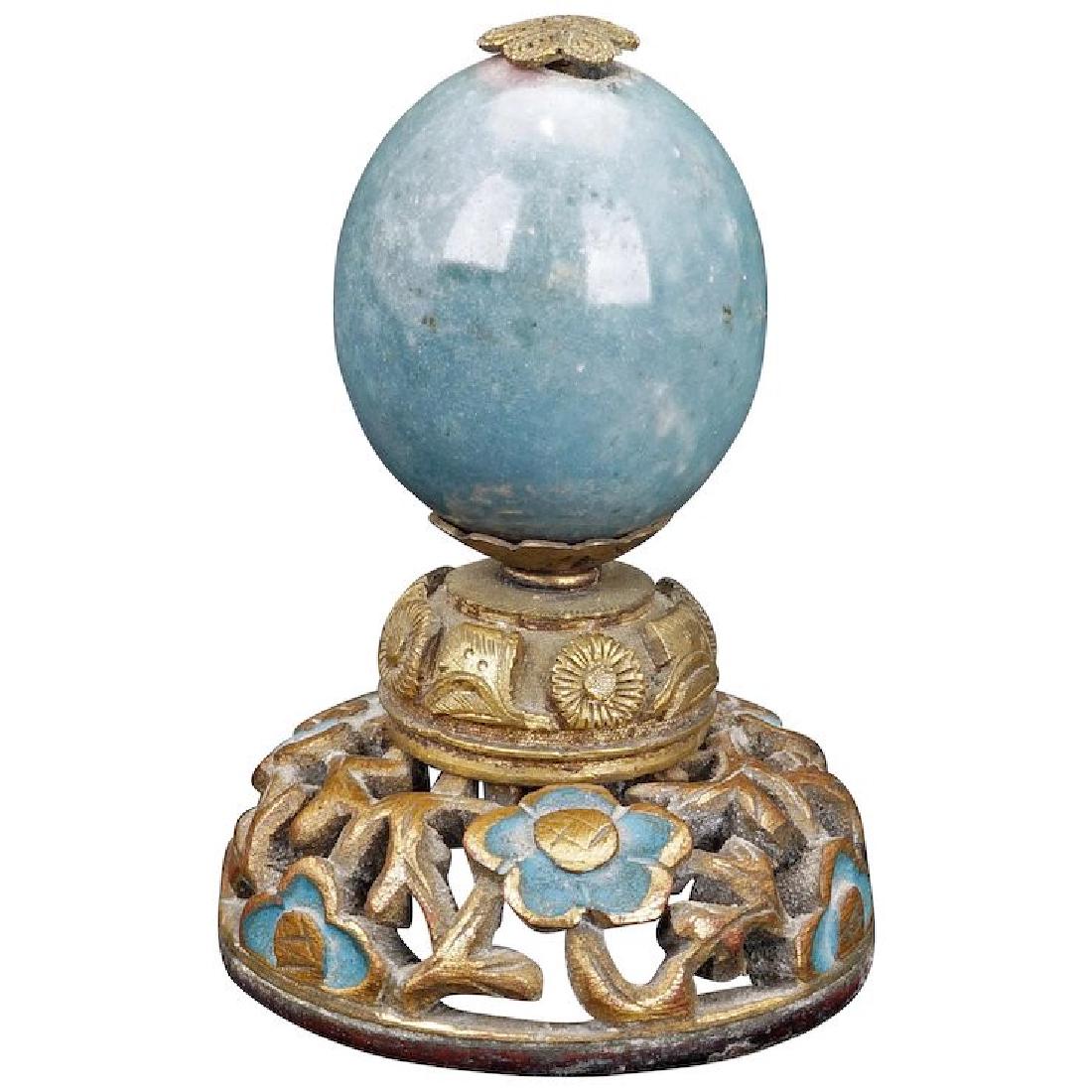 Chinese Mandarin hardstone hat finial with filigree (1 of 8)