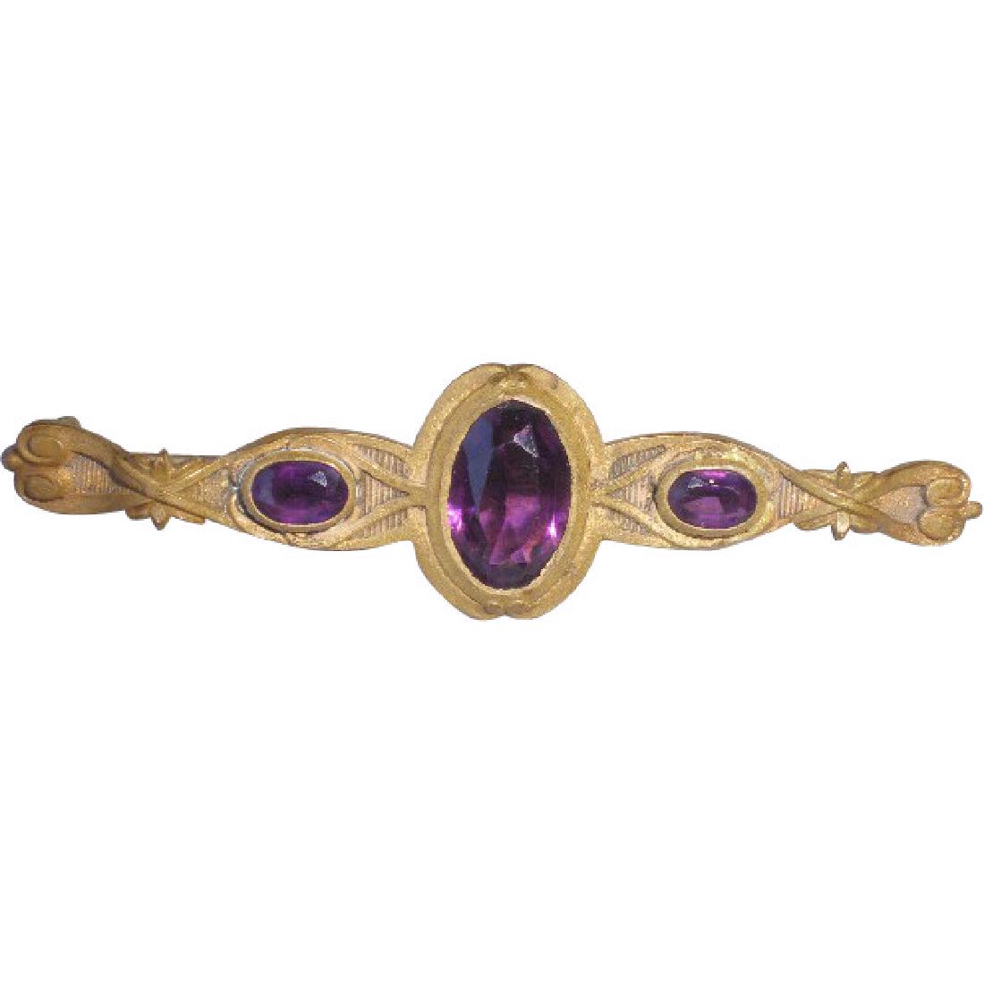 Victorian Amethyst Bar Pin / Brooch (1 of 5)