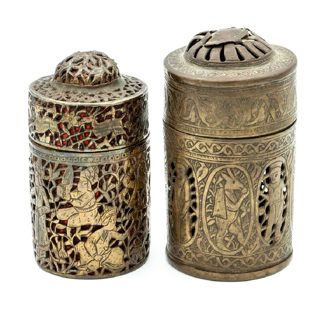 Two Brass Containers, Indo-Persia, 18th Century (1 of 6)