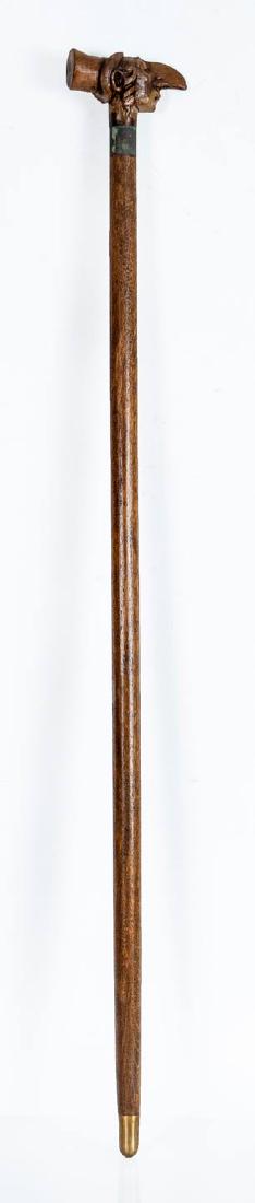 An Antique Antisemitic Carved Wood Walking Cane, (1 of 6)