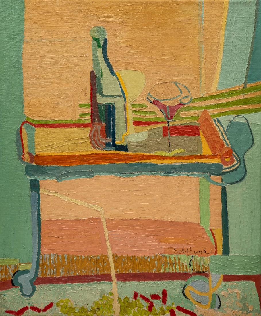 Judith Sobel, Still Life: Judith Sobel, Still Life Technique: Oil on canvas Date: ca 1948 Signature: Signed (lower right), including a Polish export label from 1950 (on the reverse). 61 x 50 cm Condition: For a detailed condit