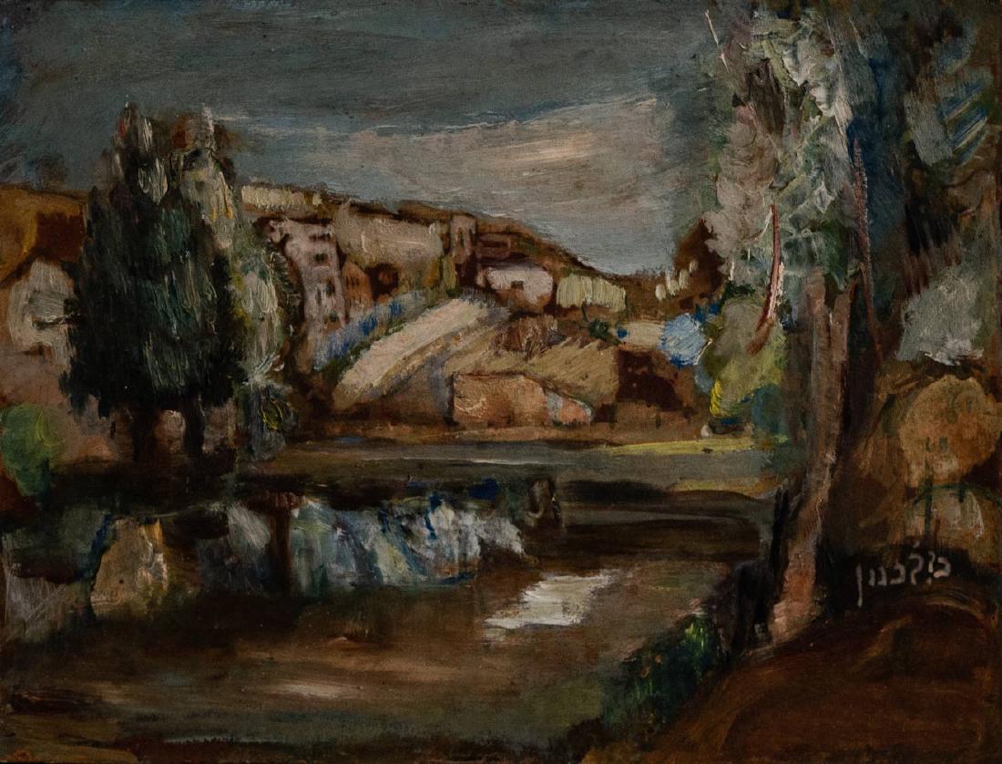 Mordechai Levanon, Landscape: Mordechai Levanon, Landscape Technique: Oil on wood Signature: Signed (lower right). 27 x 33 cm Condition: For a detailed condition report, please contact us at info@hammersite.com. Provenance: Privat
