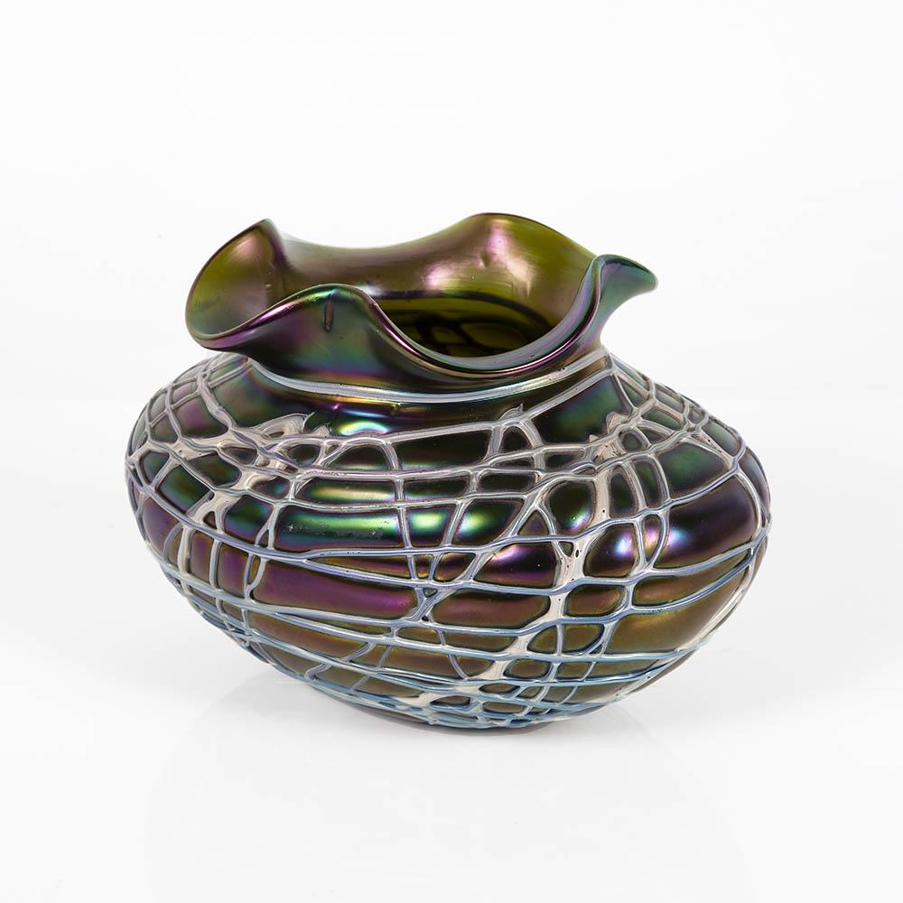 An Art Nouveau Loetz Iridescent Glass Vase, Bohemia,: An Art Nouveau Loetz Iridescent Glass Vase, Bohemia, Late 19th Early 20th Century Height: 13.5 cm Condition: For a detailed condition report, please contact us at info@hammersite.com