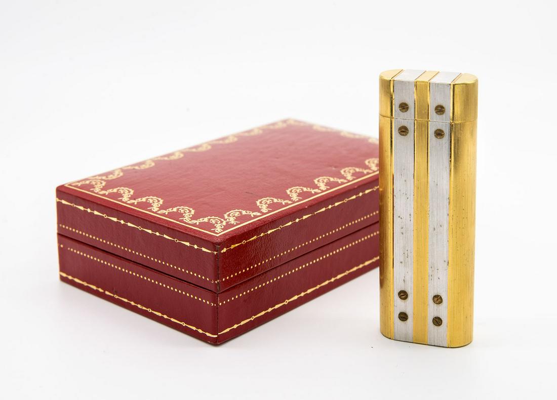 A Vintage Cartier Gold and Silver Plated Lighter (1 of 4)