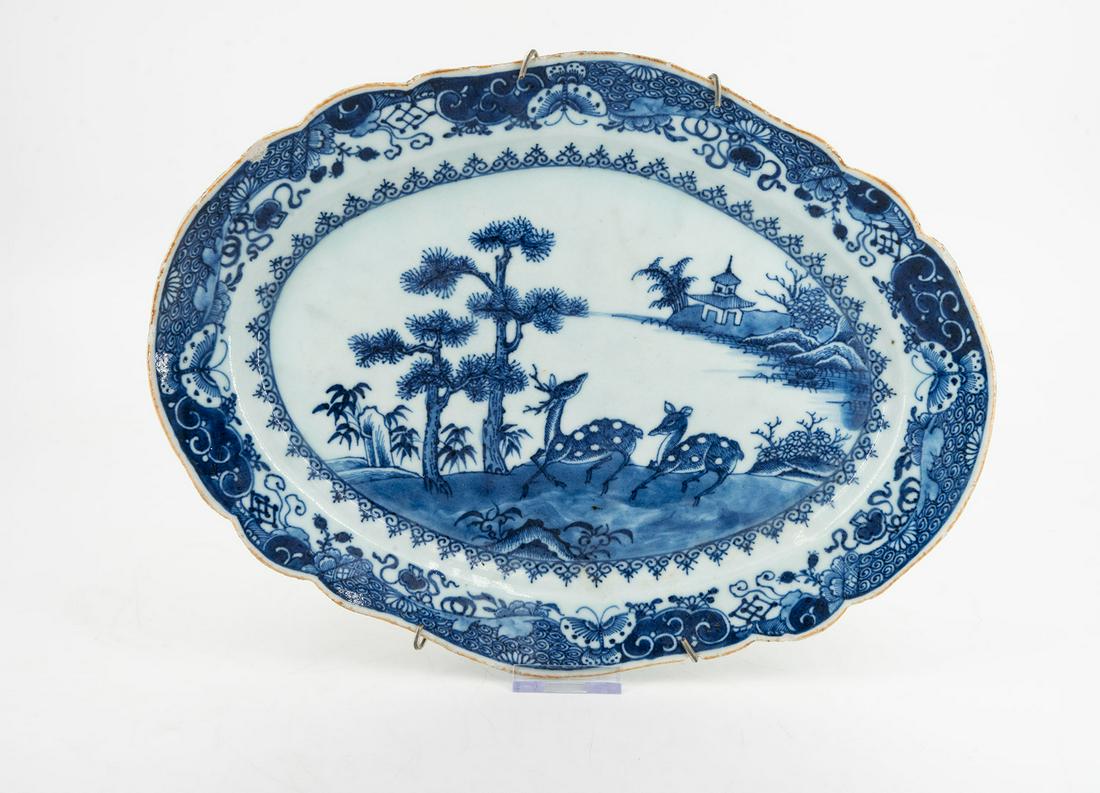 A Blue and White 18th Century Porcelain Hanging Plate, (1 of 1)