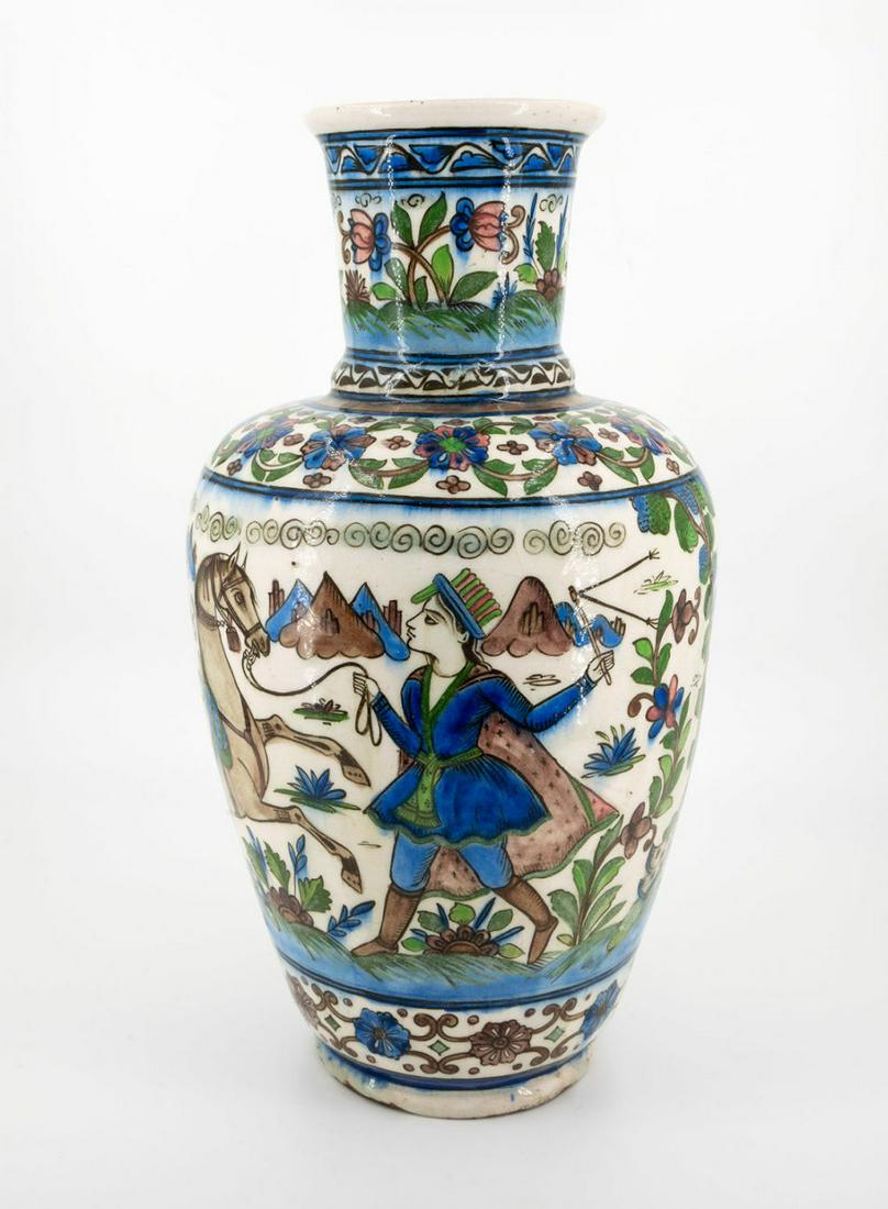 A Fine Qajar Polychrome Porcelain Vase, Persia, Late (1 of 7)