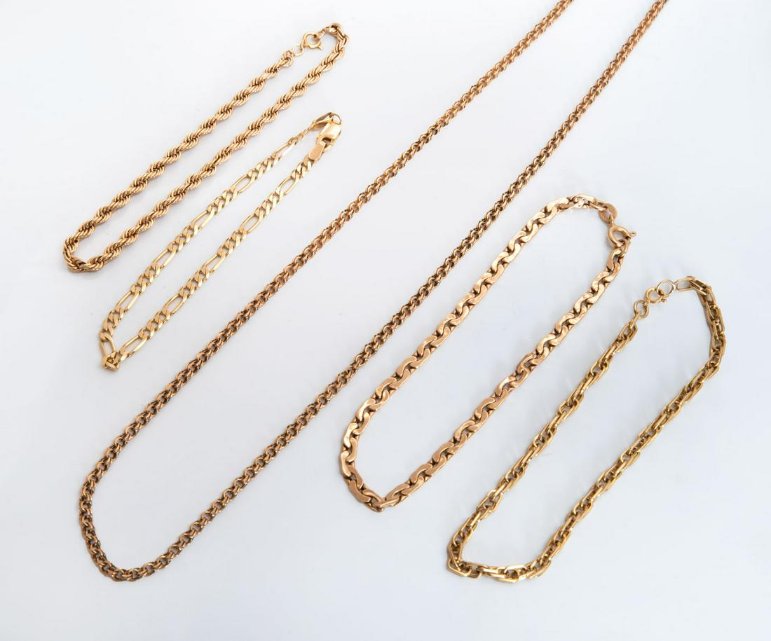 A Mixed Lot of 14K Gold Bracelet's and Necklace (1 of 1)