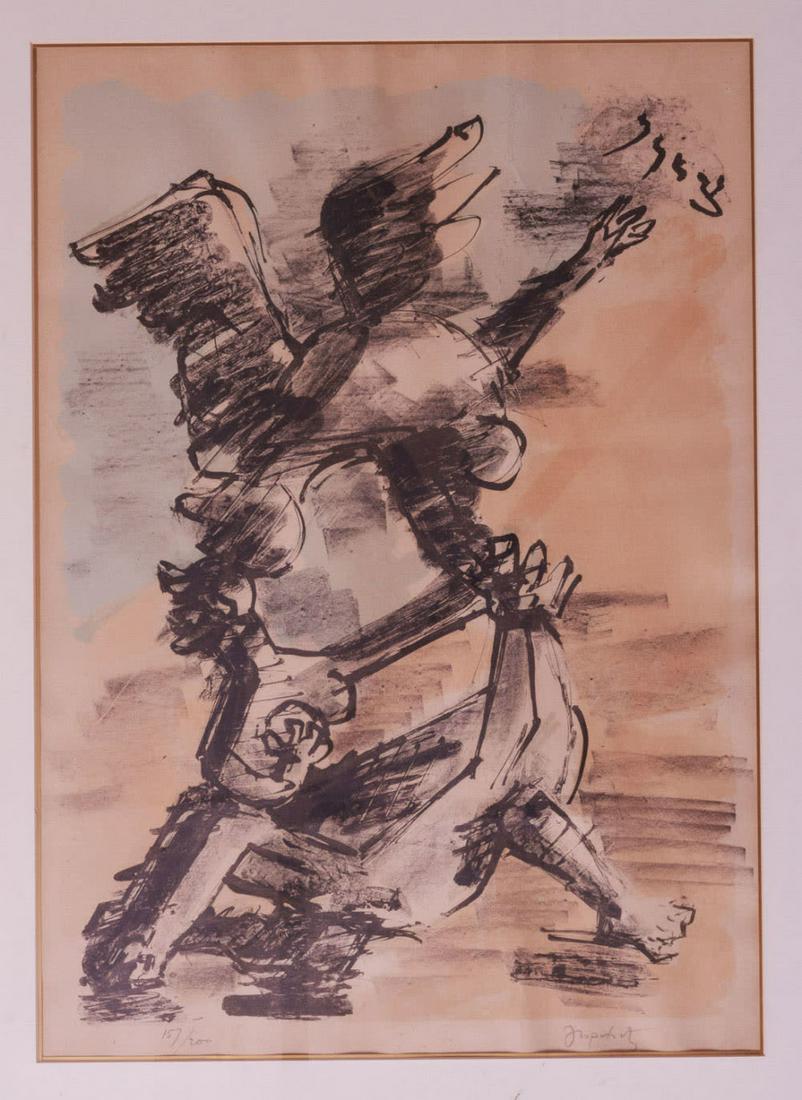 Jacques Lipchitz, Zion: Jacques Lipchitz, Zion Litograph in colors Signed (lower right) and numbered 157/200 (lower left). 65 x 47 cm Condition: All clocks are sold AS IS.