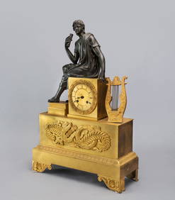 A Roblin a Paris Empire Bronze and Parcel Gilt Mantel Clock, France, Second Half of the 19th Century (1 of 5)