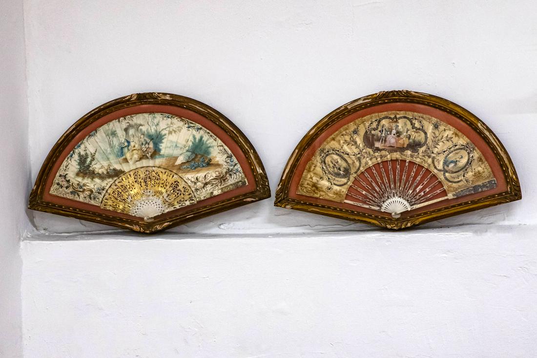 Two Painted and Framed Fans, 18/19th Century (1 of 1)