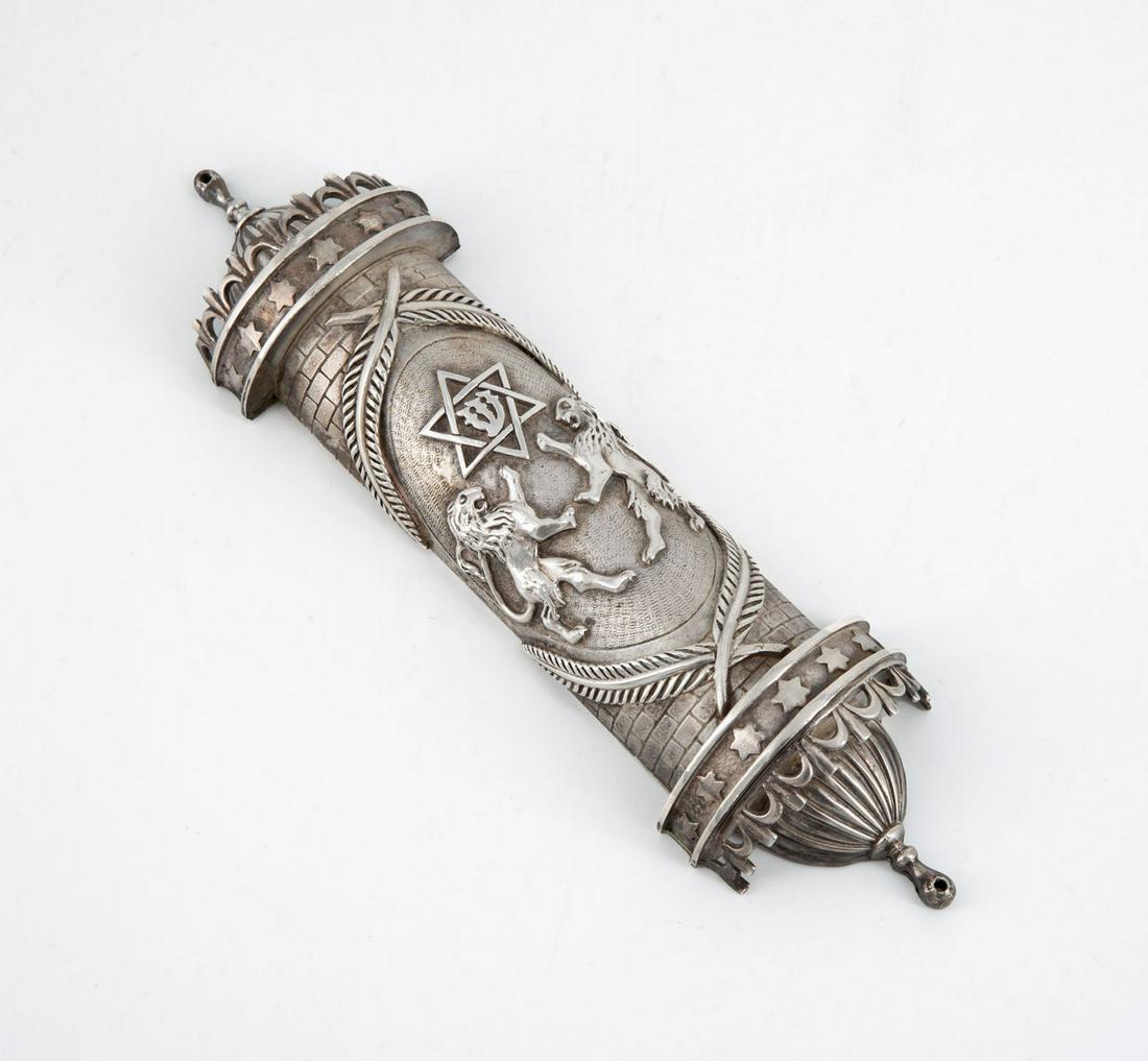 A Large Silver Mezuzah Prob. Portugal, Mid 20th Century (1 of 3)