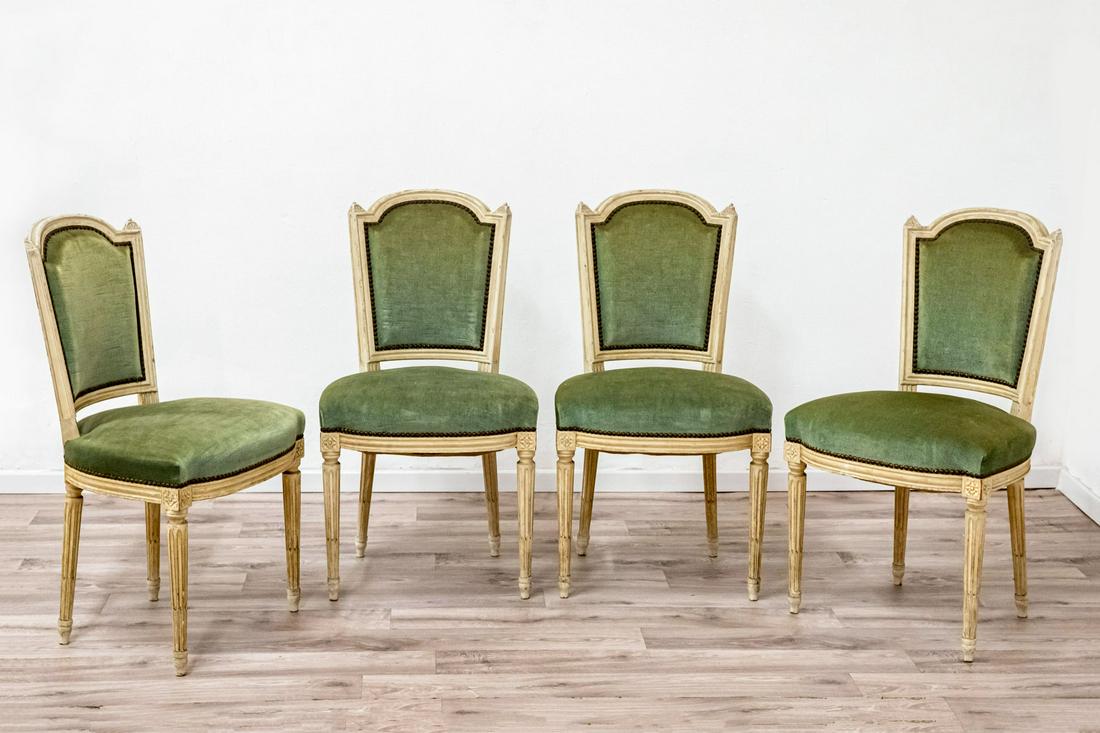A Set of Four Louis XVI Style Side Chairs, France, 19th Century (1 of 3)