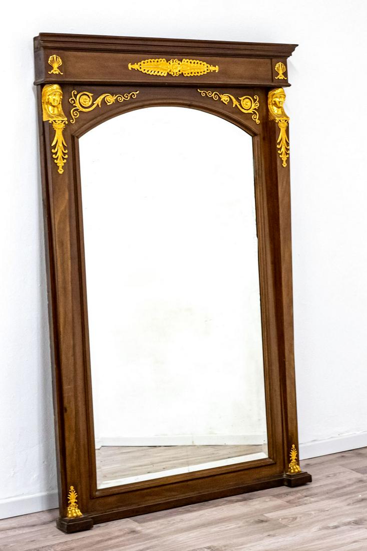 An Impressive Empire Wood and Gilt Ormolu Full Body Mirror, France, Mid 19th Century (1 of 4)