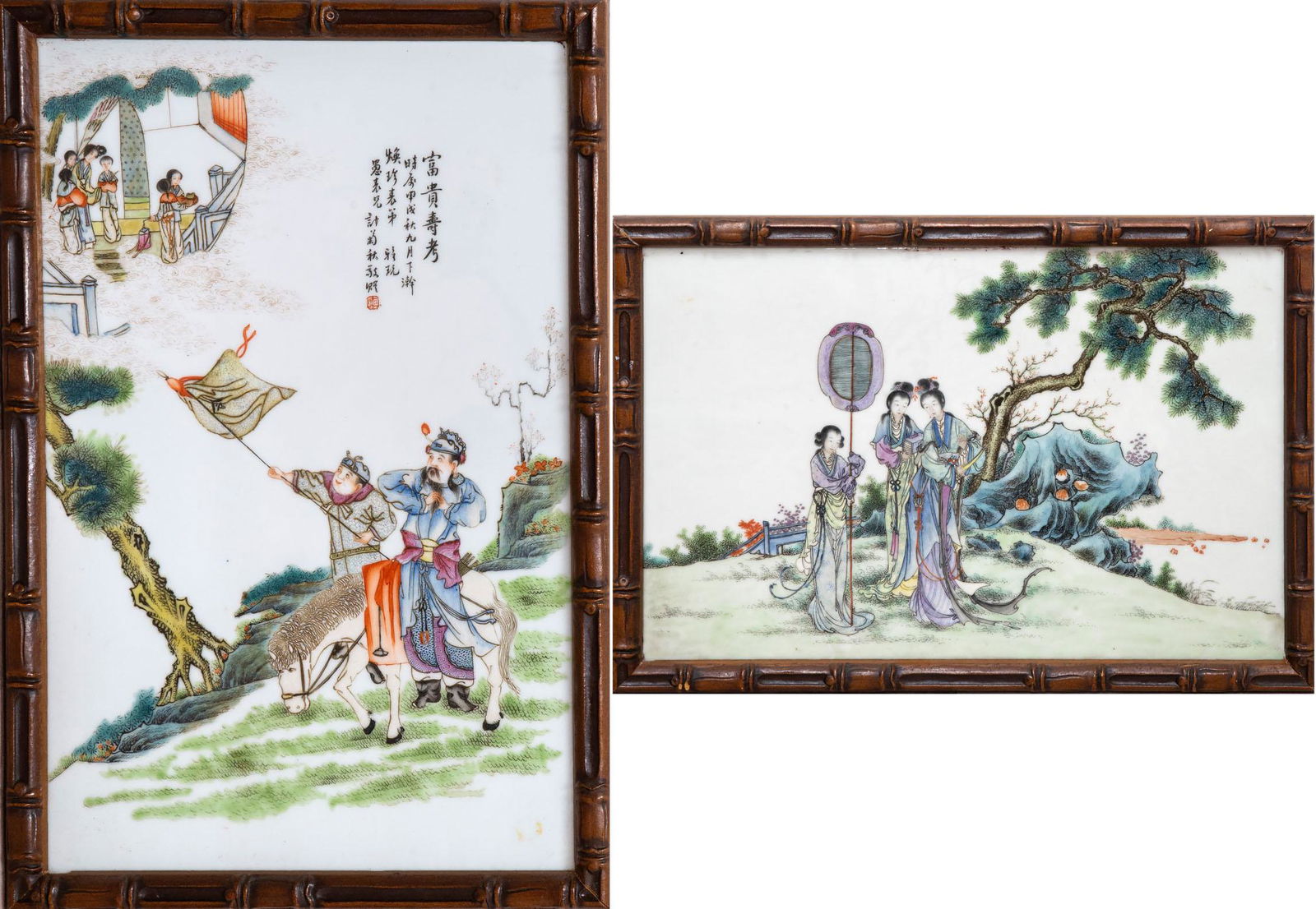 Two Fine Porcelain Painted Panels, China, Early 20th Century (1 of 5)