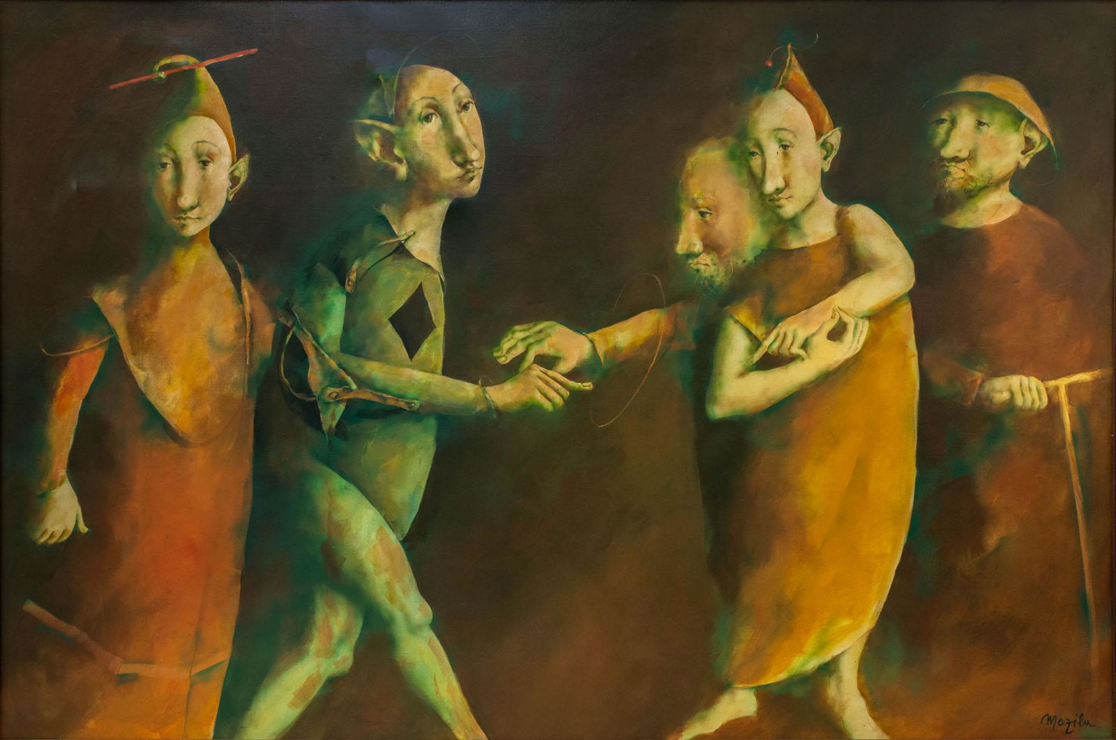 Georges Mazilu (1951), Le Fils Prodigue: Georges Mazilu (1951), Le Fils Prodigue Oil in canvas 1996 Signed (lower right), signed again, titled and dated 1996 (on the reverse) 146 x 97.5 cm Condition: F