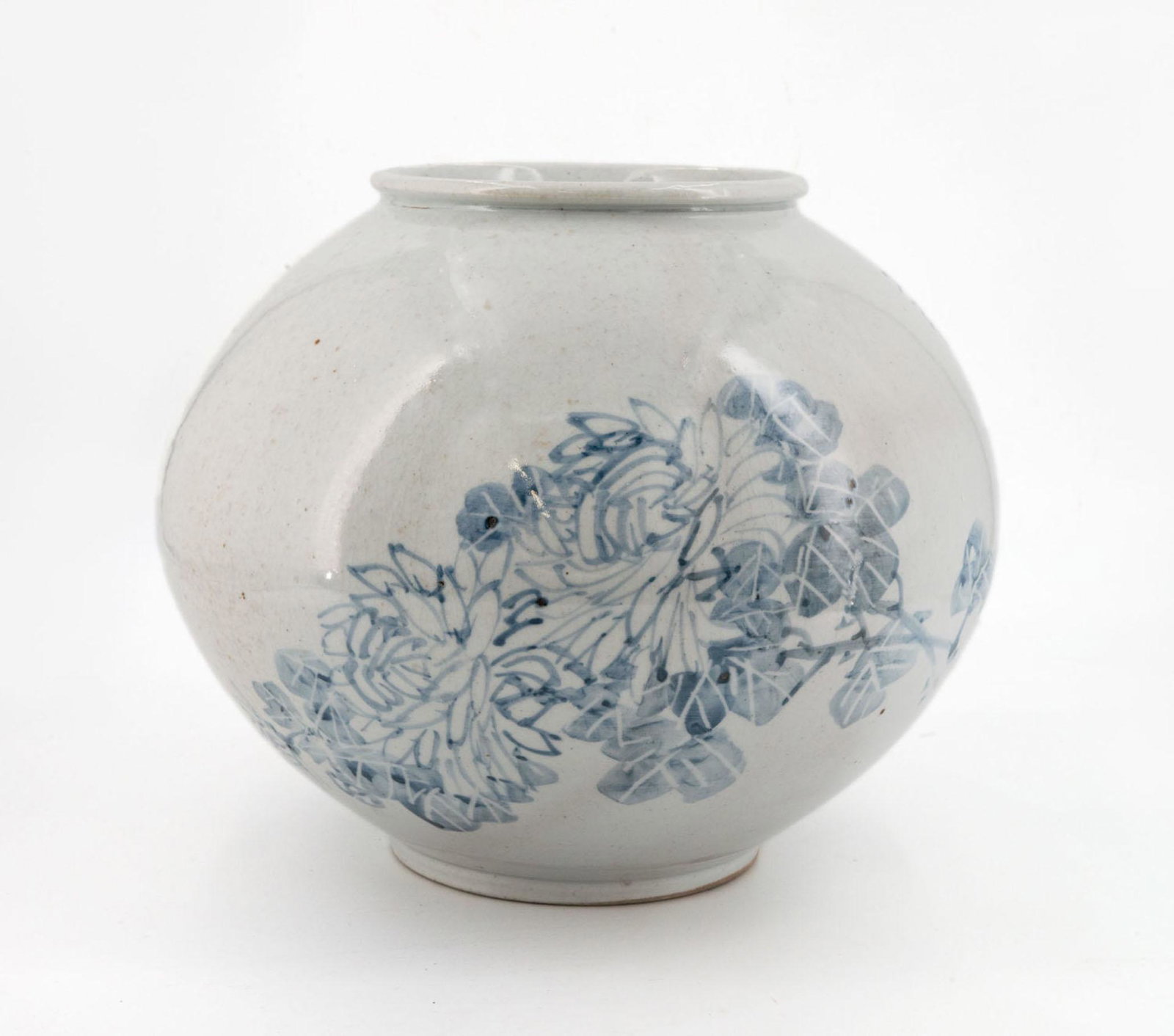 A Fine Large Blue and White Porcelain Moon Jar, Korea, prob. 20th Century (1 of 5)