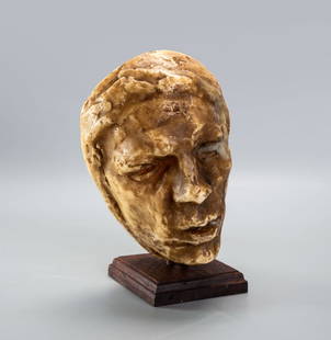 Attributed to Auguste Rodin, Head of a Suffering Man - Original Wax Sculpture: Attributed to Auguste Rodin, Head of a Suffering Man - Original Wax Sculpture Wax sculpture ca 1885 Signed (side of face). Height: 26 cm Provenance: Humblet family collection, Belgium.