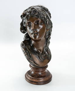 Auguste Rodin (1840-1917), Suzon: Auguste Rodin (1840-1917), Suzon Bronze sculpture with brown patina cast between 1875-1939 (model was made before 1975) Signed (lower edge). Compagnie des Bronzes, Brussels 40.6 x 1