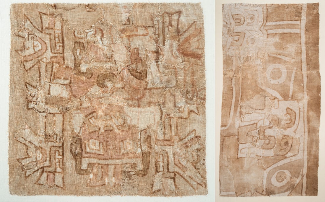 Two Painted Textile Fragments, Peru, Early Horizon, 800-400 BCE (1 of 3)