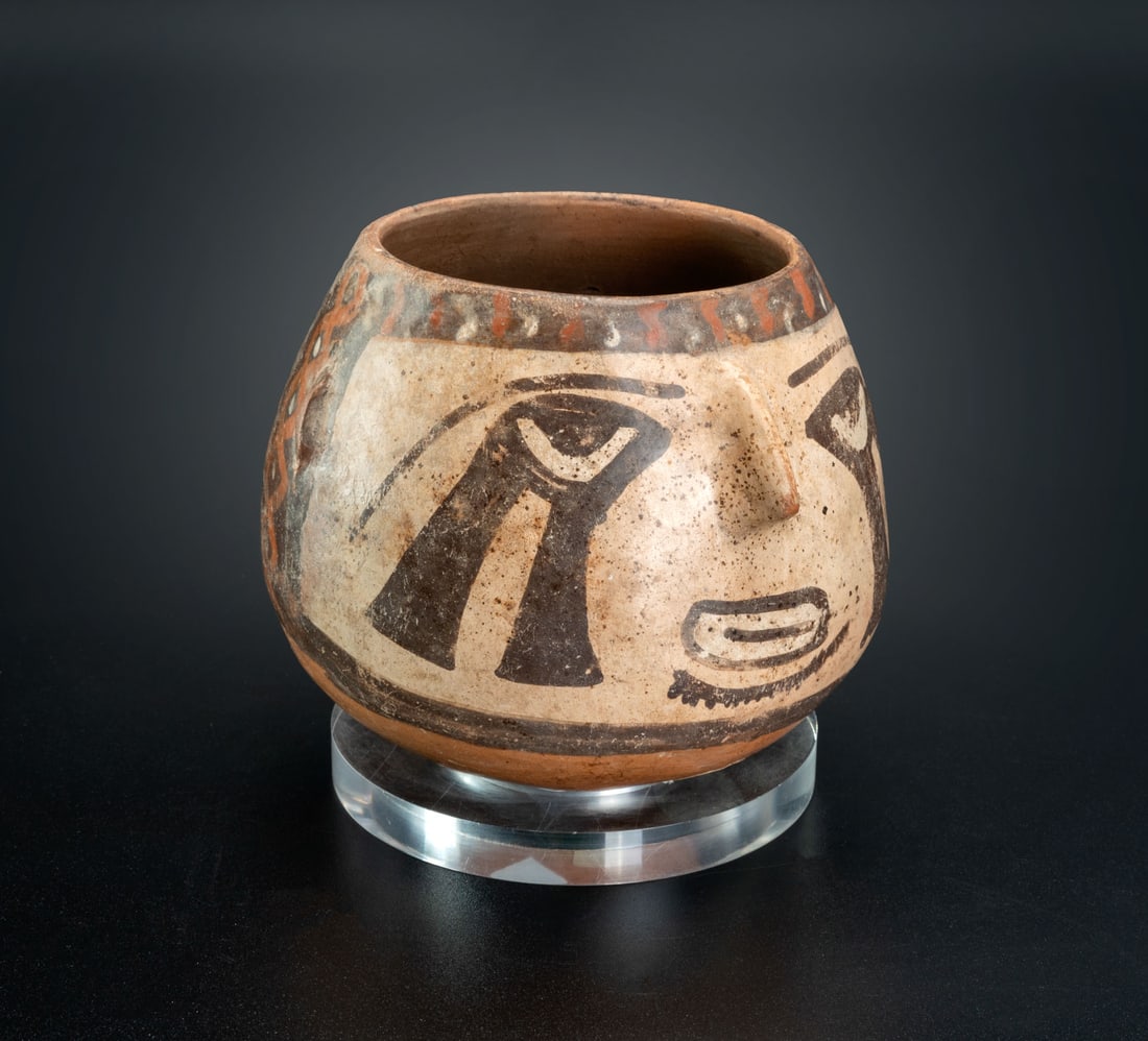 A Dead Warrior Head Effigy Jar, Early Nasca, Peru, 1-200 CE (1 of 4)
