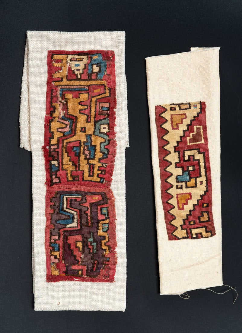 Two Fragments: Abstract Figures and Step Frets and Bird Head, North Coast, Peru, Middle Horizon, (1 of 1)