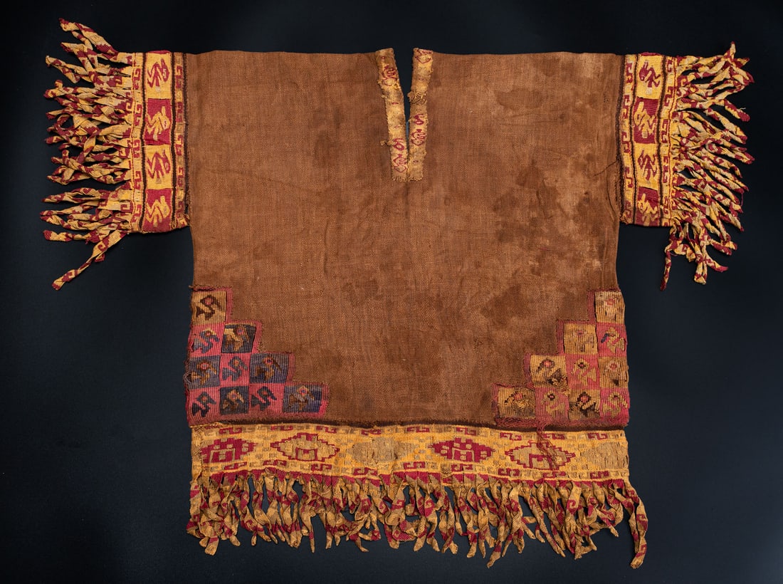A Complete Shirt With Sleeves, Central Coast, Peru, Late Intermediate Period, 1000 -1470 CE: A Complete Shirt With Sleeves, Central Coast, Peru, Late Intermediate Period, 1000 -1470 CE Ychma, Chimu-Influenced Cotton and camelid fiber plain weave, some paired wraps at the corner or two warps c