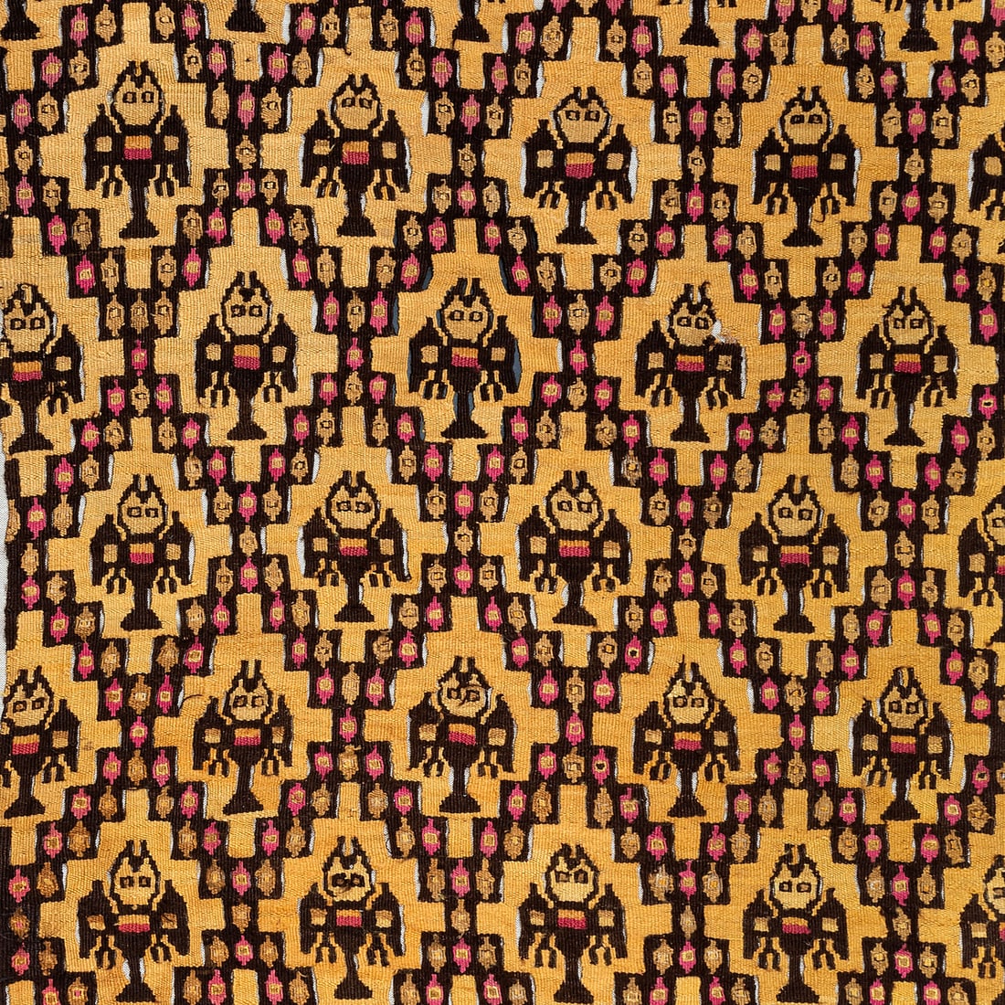 Part of a Mantle with Flying Birds Seen from Above, Central Coast, Late Intermediate Period, (1 of 2)