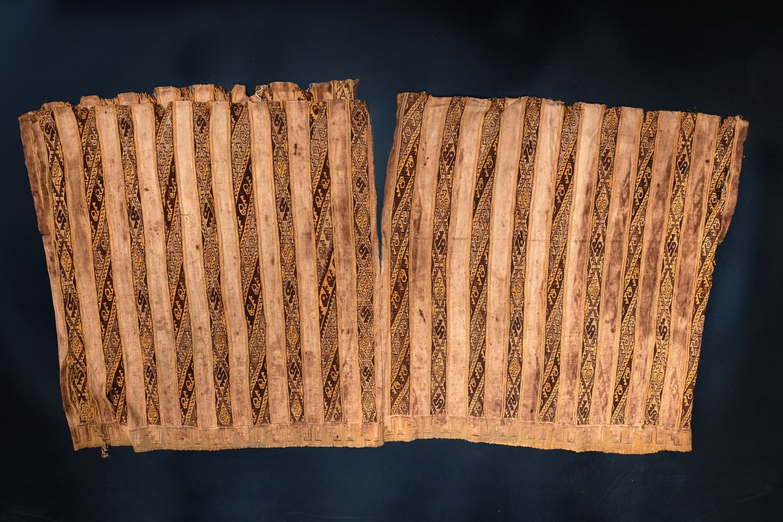 A Sleeveless Shirt with Vertical Stripes of Geometric Birds, Central Coast, Peru, Late Intermediate (1 of 2)