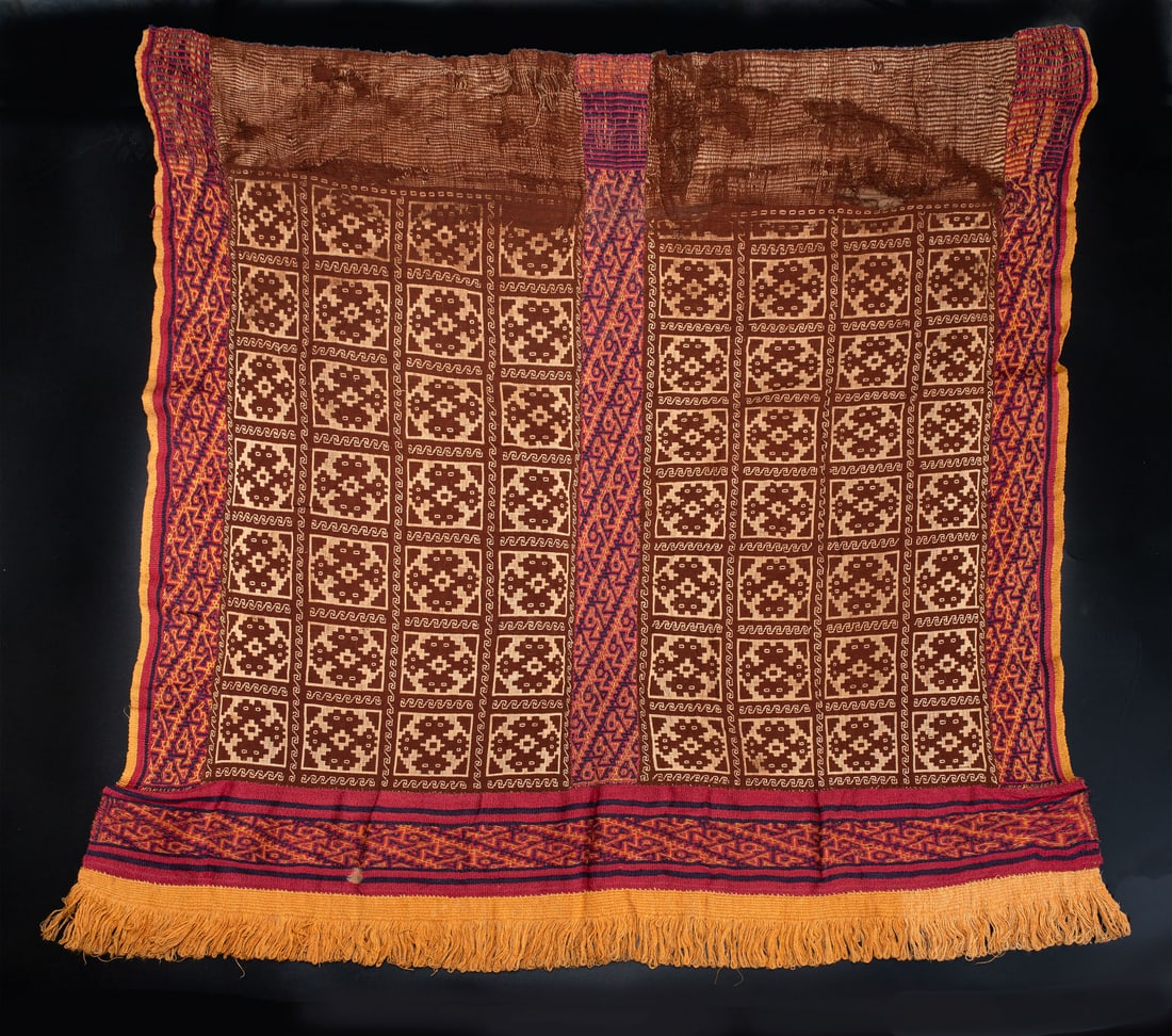 A Double-Cloth Mantle with Checkerboard Pattern, Central Coast, Peru, Late Middle Horizon, 700-1300 (1 of 3)
