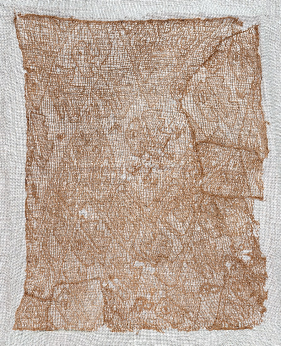 A Chancay Veil - Open Space Fabrics (Lace) Birds and Interlocked Octopus, Central Coast, Peru, Late (1 of 1)