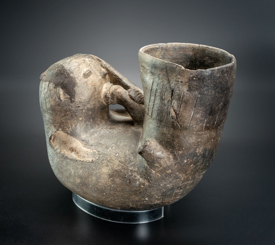 An Erotic Scene Effigy Vessel, Salinar, Peru, 500-300 BCE: An Erotic Scene Effigy Vessel, Salinar, Peru, 500-300 BCE Height: 20 cm Provenance: Kemper Collection, Switzerland. Donated to "The Museum of Islamic Art", Jerusalem, during 1970's. Purchase