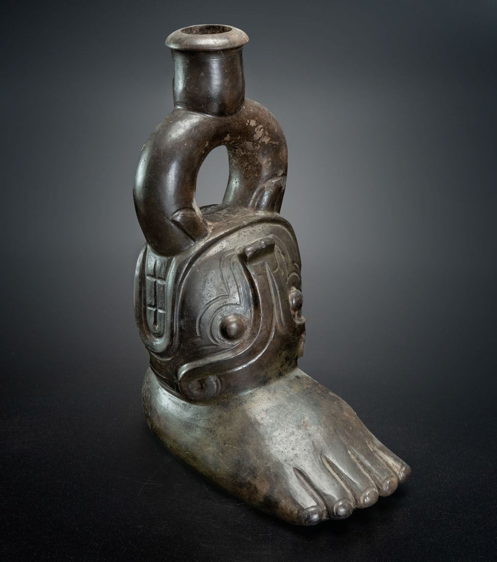 A Spout-and-Stirrup Bottle: Anthropomorphic Foot, Chavin, Peru, 900 BCE - 500 CE (1 of 5)