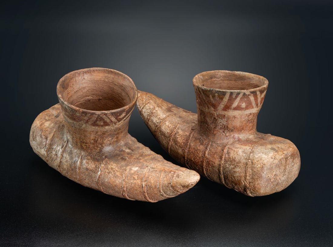 A "Tule Boat" Spouted Jar, Moche, Peru, 200-500 CE: A "Tule Boat" Spouted Jar, Moche, Peru, 200-500 CE Height: 12 x 8 x 23 cm Provenance: Kemper Collection, Switzerland. Donated to "The Museum of Islamic Art", Jerusalem, during 1970's.