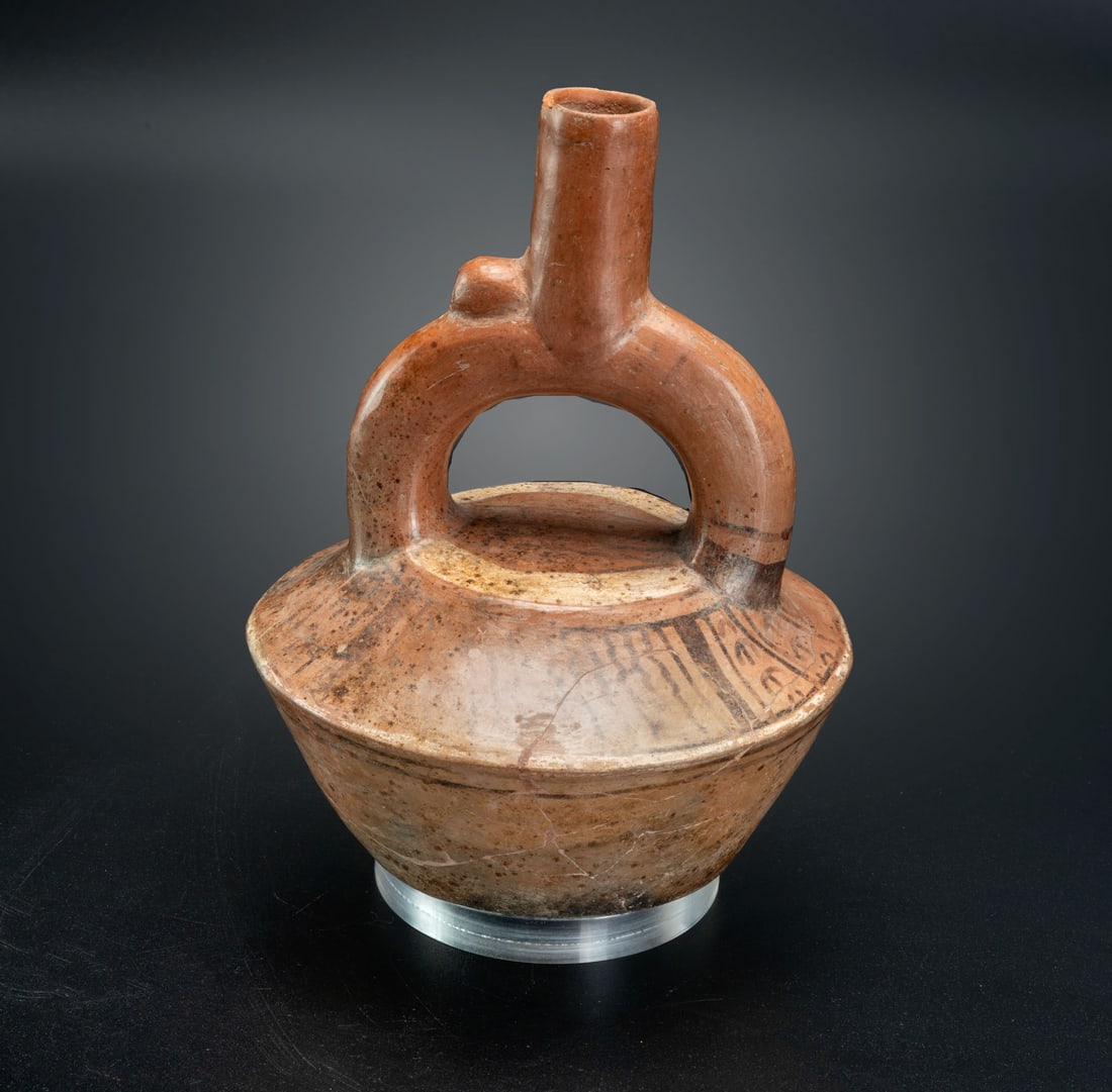 A Stirrup and Spout Bottle, Lambayeque, Peru, 1000-1200 CE (1 of 3)
