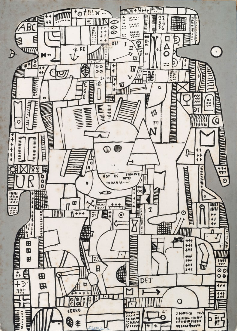 Jose Gurvich (1927-1974), Untitled: Jose Gurvich (1927-1974), Untitled Lithograph 1964 Signed in pen (lower middie) and signed and dated in the plate (lower right). 40.6 x 20.2 cm Cond