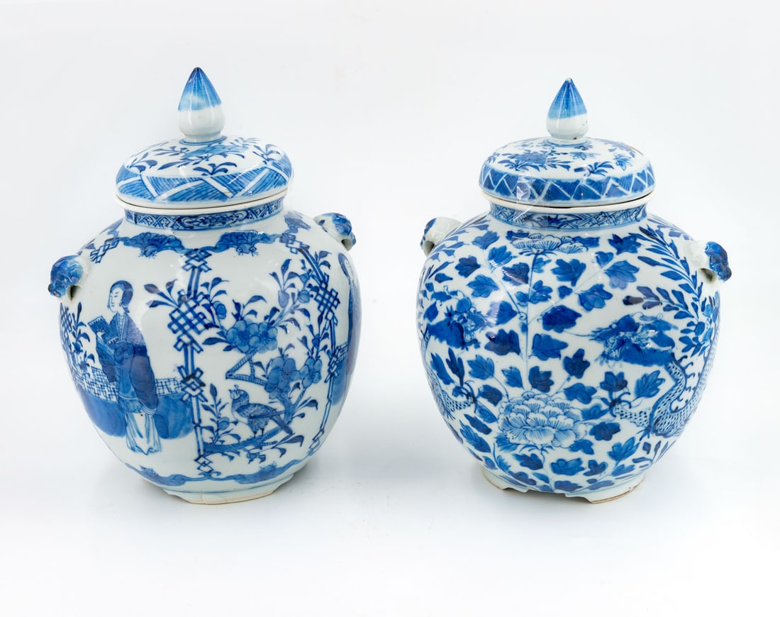 Two Blue and White Porcelain Lidded Jars, China, Marked Yongcheng, 19th Century (1 of 5)