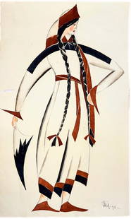 Vladimir Tatlin (1885–1953), Costume Design: Vladimir Tatlin (1885–1953), Costume Design Gouache on paper 1913 Signed and dated (bottom right) Dimensions: 30.3 x 49.5 cm