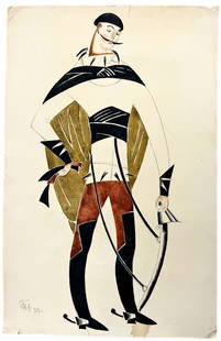 Vladimir Tatlin (1885–1953), Costume Design: Vladimir Tatlin (1885–1953), Costume Design Gouache and pencil on paper Date: 1913 Signature: Signed with Cyrillic initials and dated 1913 (lower left)