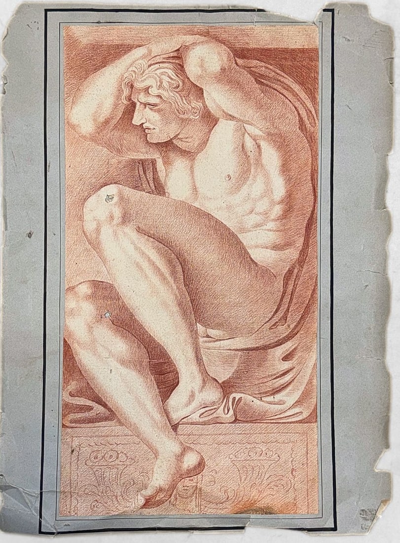 Renaissance, Annibale Carracci, Rome (1560–1609): Renaissance, Annibale Carracci, Rome (1560–1609) Sepia pencil on paper and red ink on paper. Dimensions: 40.5 x 21 cm. Provenance: From the Berna