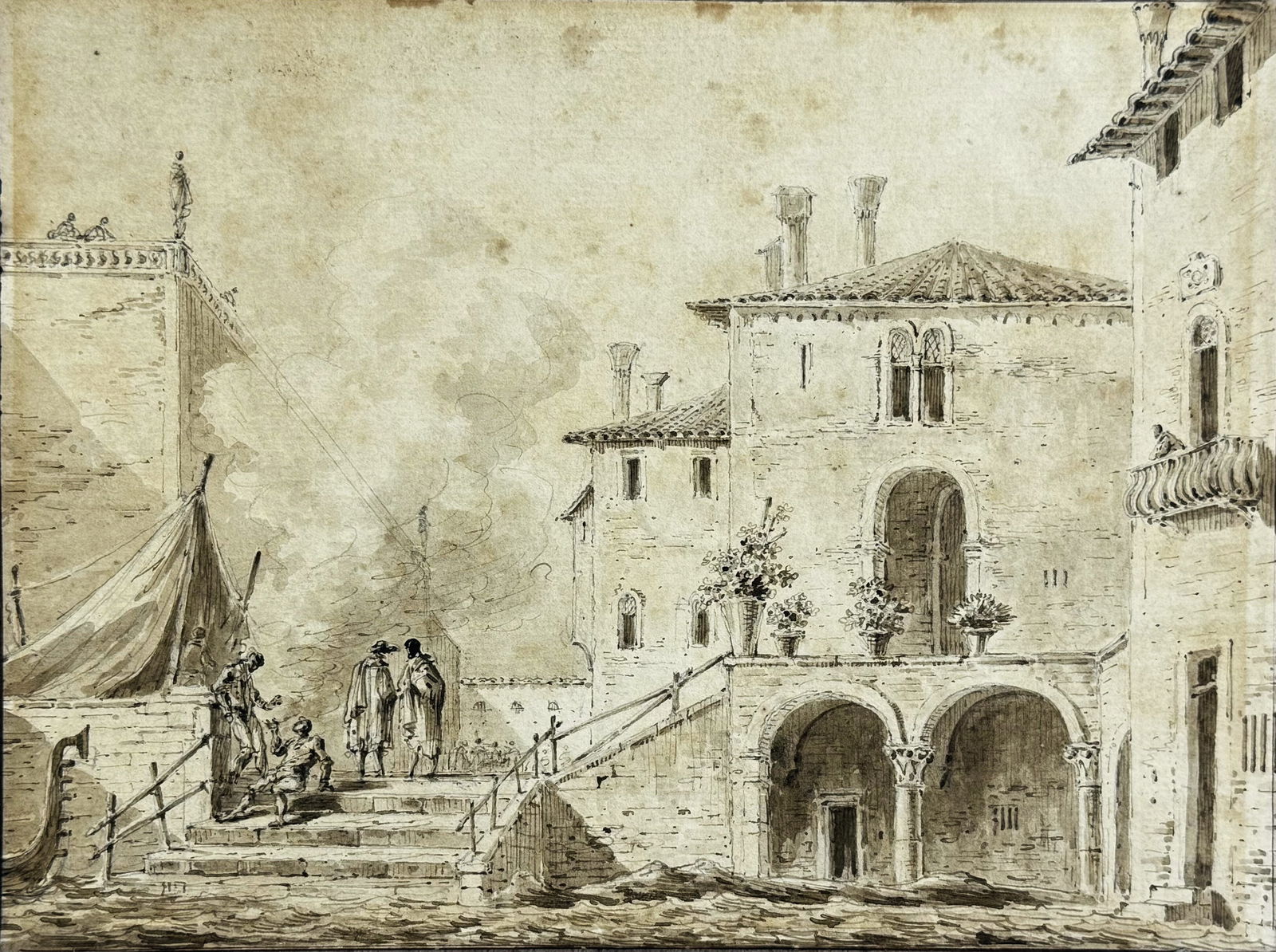 Attributed to Francesco Guardi (1712-1793), Canaletto, 18th century, Venetian school, preparatory (1 of 2)