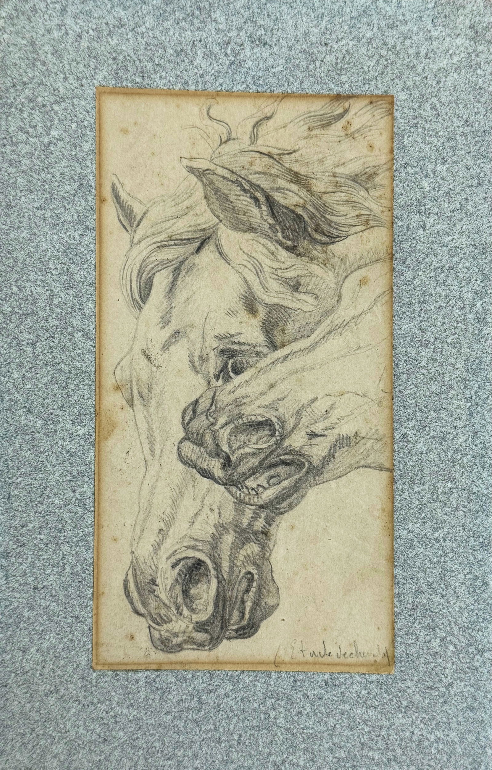 Eugene Fromentin (1820-1876), France, Two Horses (1 of 3)