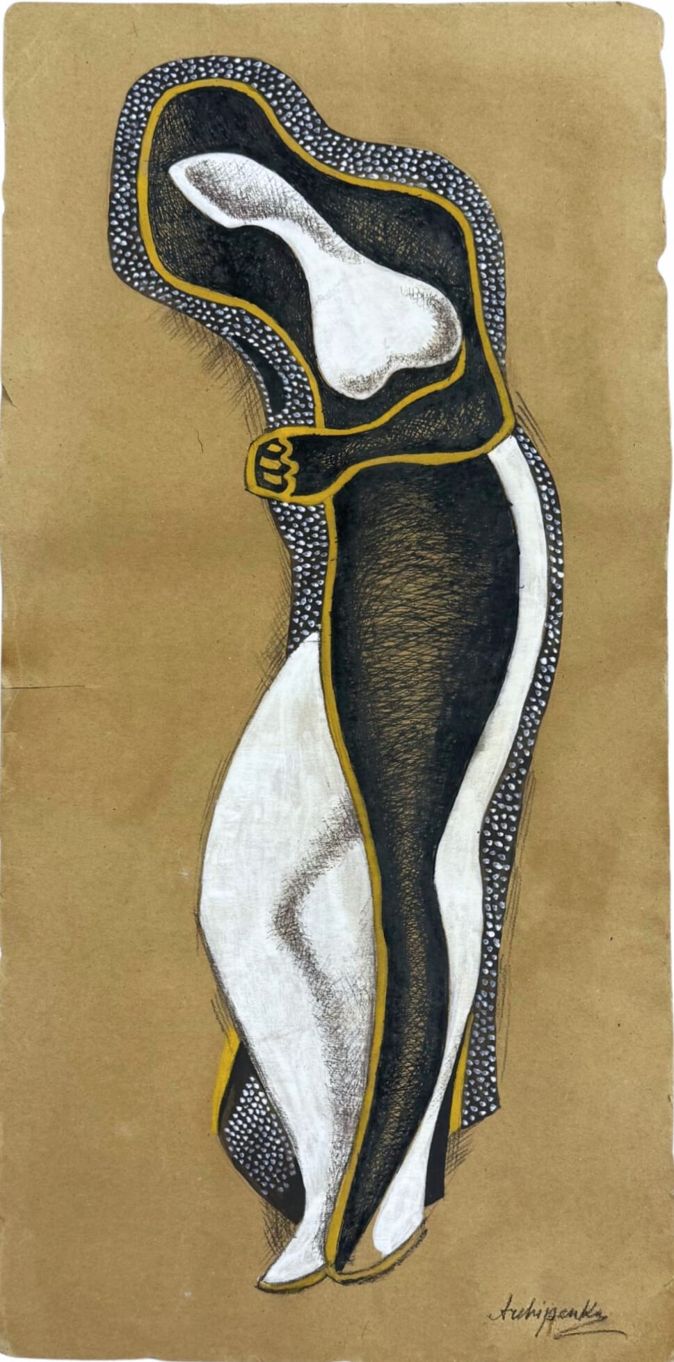 Alexander Archipenko (1887-1964), New York: Alexander Archipenko (1887-1964), New York Ink and gouache on paper Signed lower right Dimensions: 69 × 34 cm Notes: Accompanied by an art historian?s