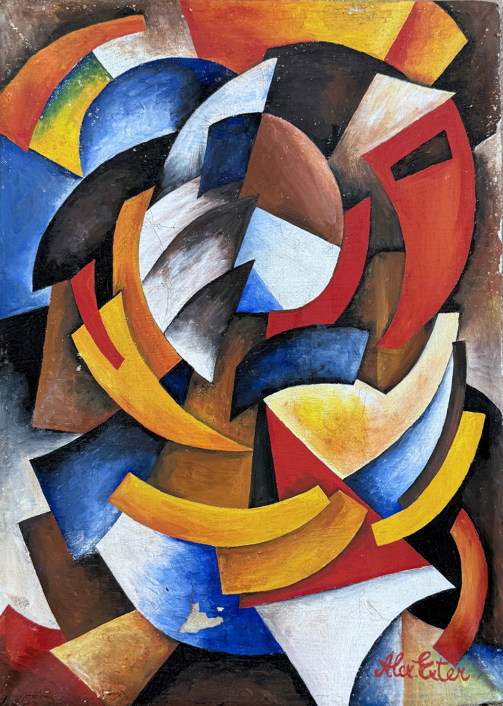 Alexandra Exter (1882-1949), Russia, Cubist Composition: Alexandra Exter (1882-1949), Russia, Cubist Composition Oil on canvas Signed(lower right) Dimensions: 38.5 × 27.5 cm Notes: Accompanied by a certificate of authenticity Provenance