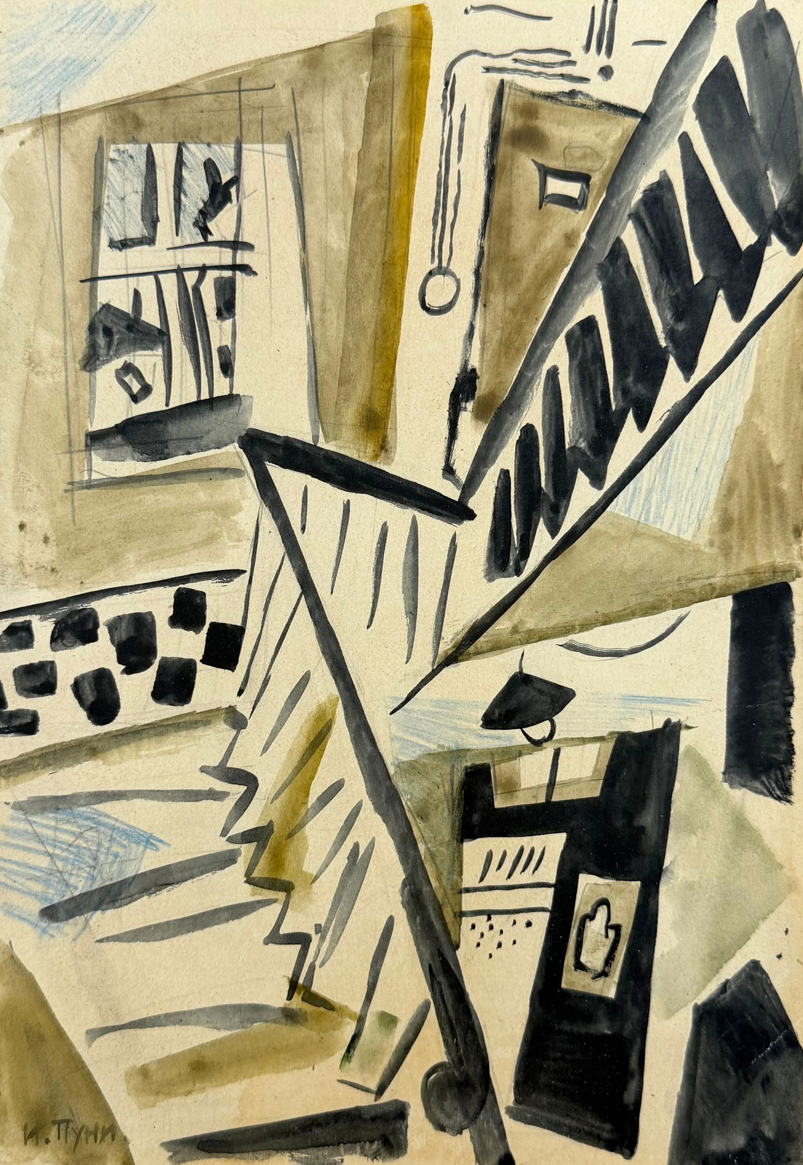 Ivan Puni (Jean Pougny, 1894-1956), Cubist Interior (1 of 2)